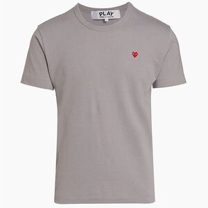 Comme des Garcons PLAY Small Heart Crewneck T-Shirt, Grey, Size M, NWT